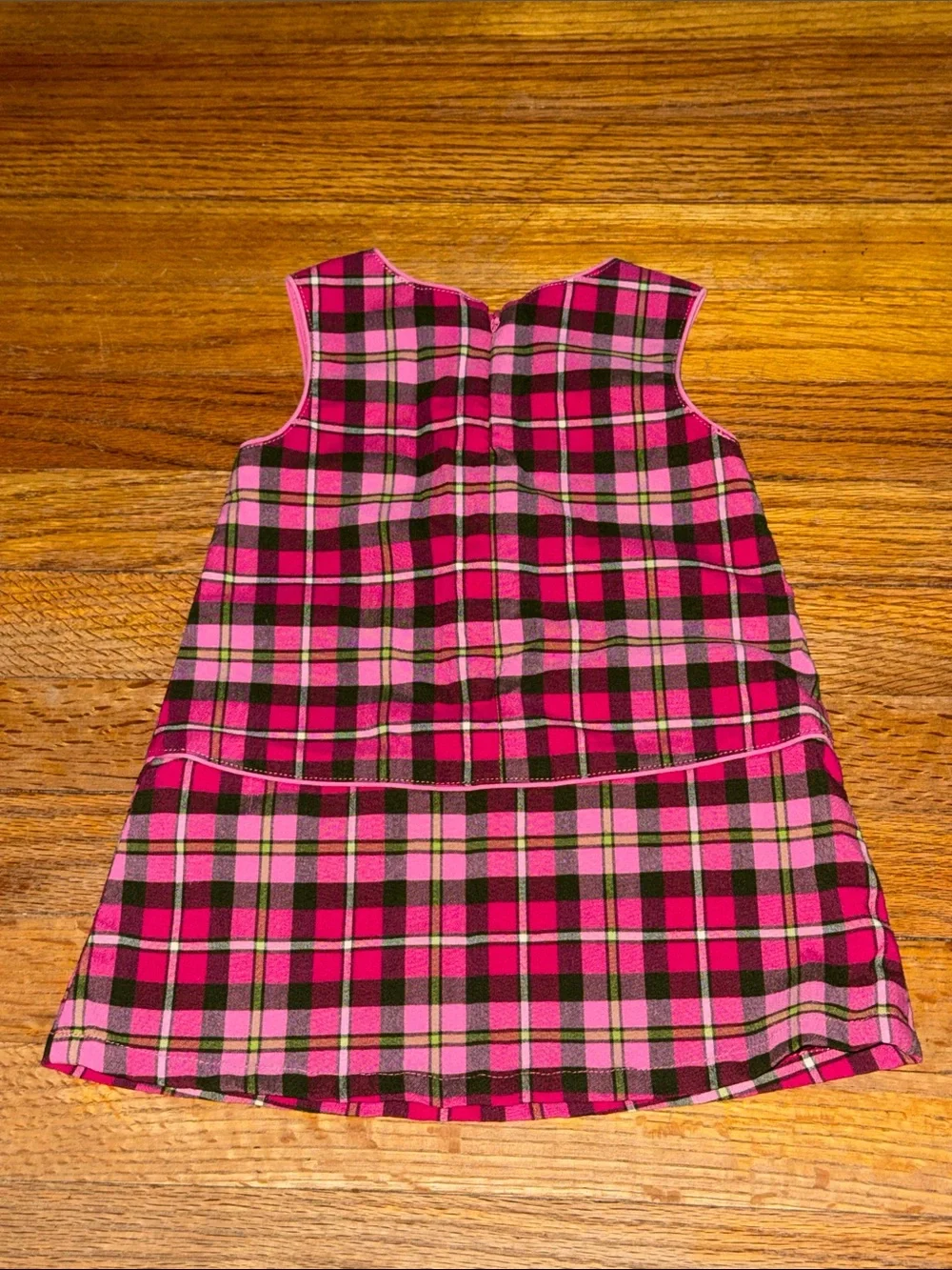 GAP Pink and Brown Plaid Sleeveless Shift Dress